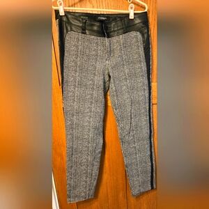 Liverpool Black and Gray Tweed Pants with faux Leather trim Size 12